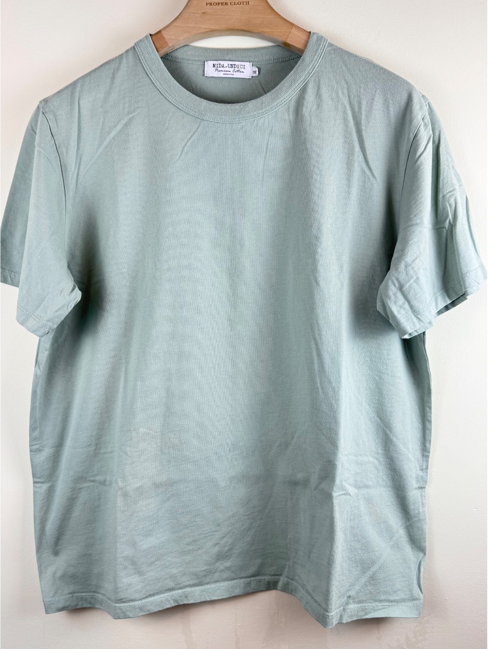 MIDA UNDICI Premium Cotton T Shirt Sage Green XL Made in Italy Men’s Crewneck